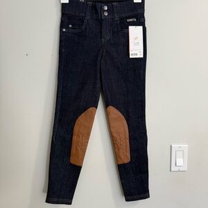 Kerrits Kids Stretch Denim Knee Patch Riding Breeches Pants